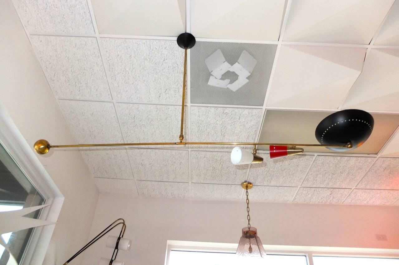 1960's Italian Counterbalance Ceiling Light 3
