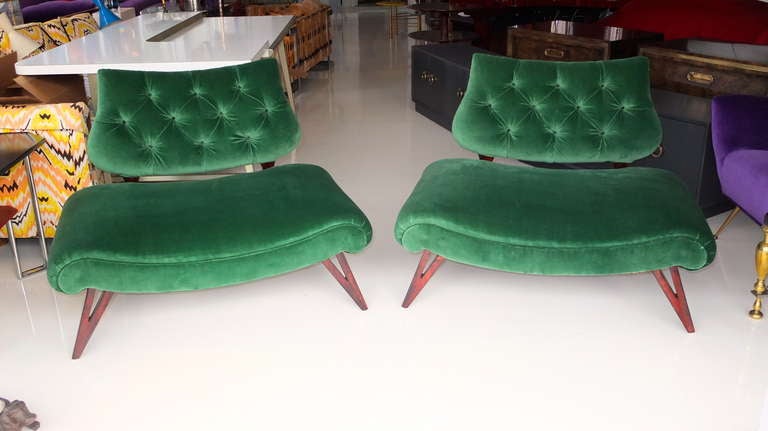 Pair of Grosfeld House Hollywood Regency Slipper Chairs 2