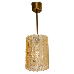 Carl Fagerlund Gold Tinted Crystal Pendant for Orrefors