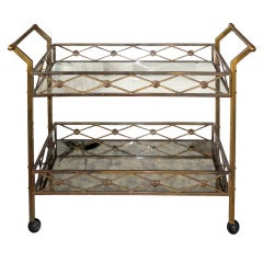 Solid Brass Galleried Bar Cart