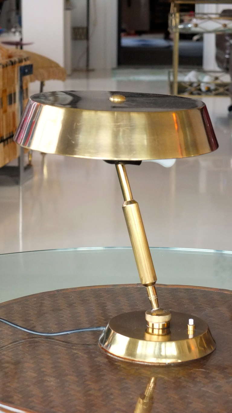 Italian Solid Brass Rotating Ball Desk Lamp 2