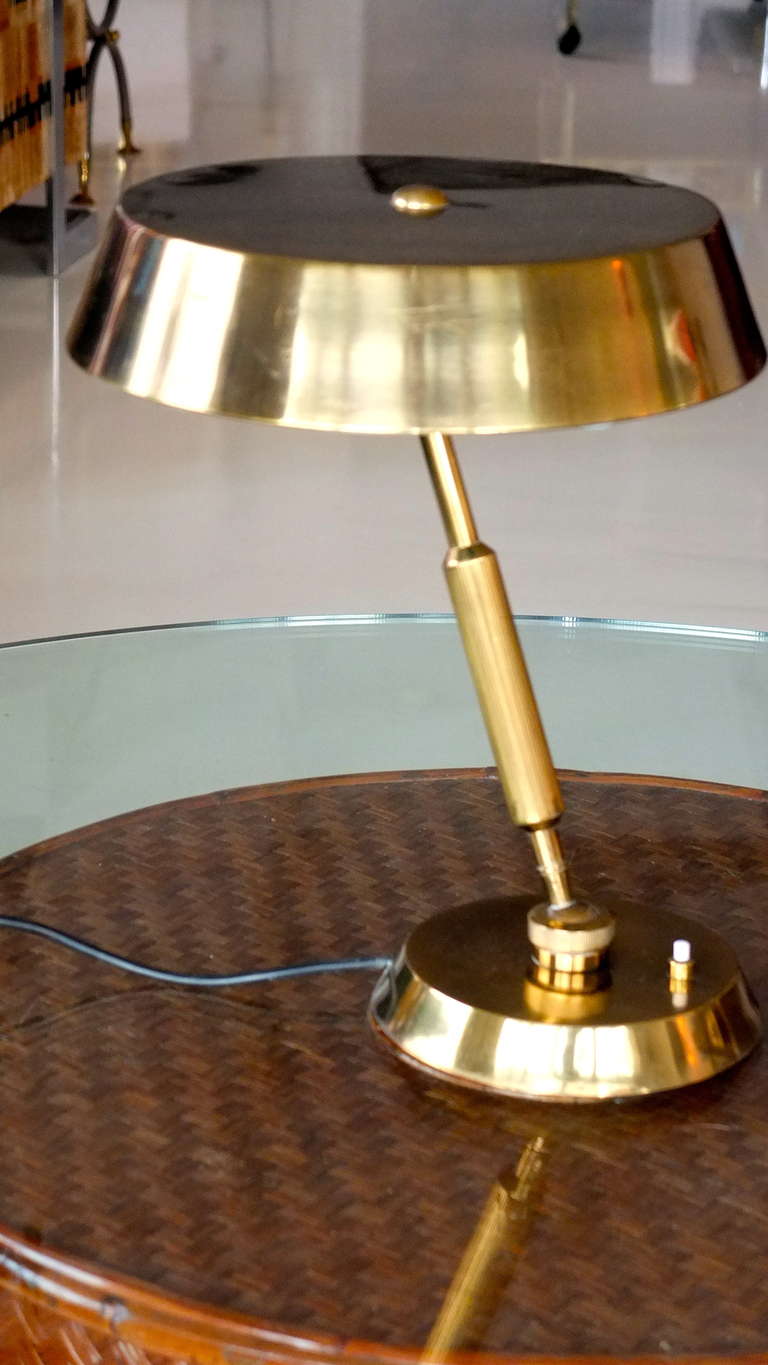 Italian Solid Brass Rotating Ball Desk Lamp 3