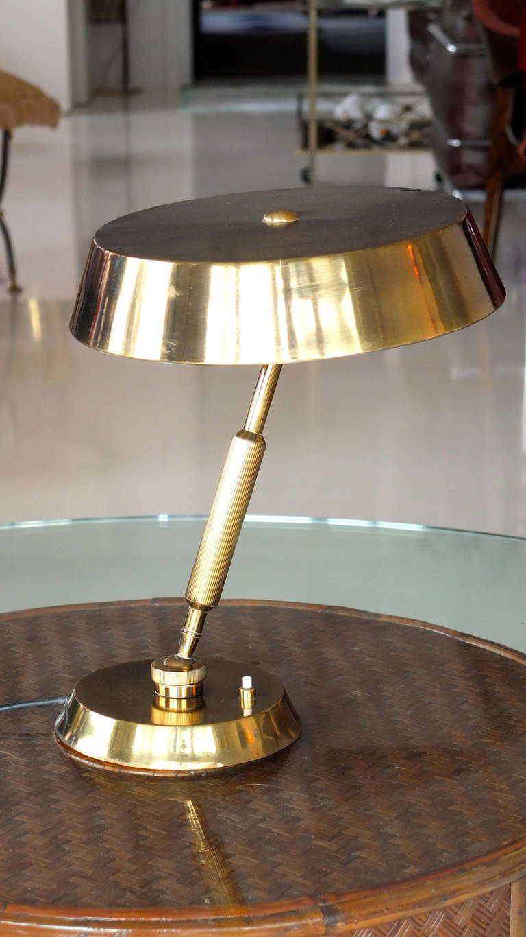 Italian Solid Brass Rotating Ball Desk Lamp 4