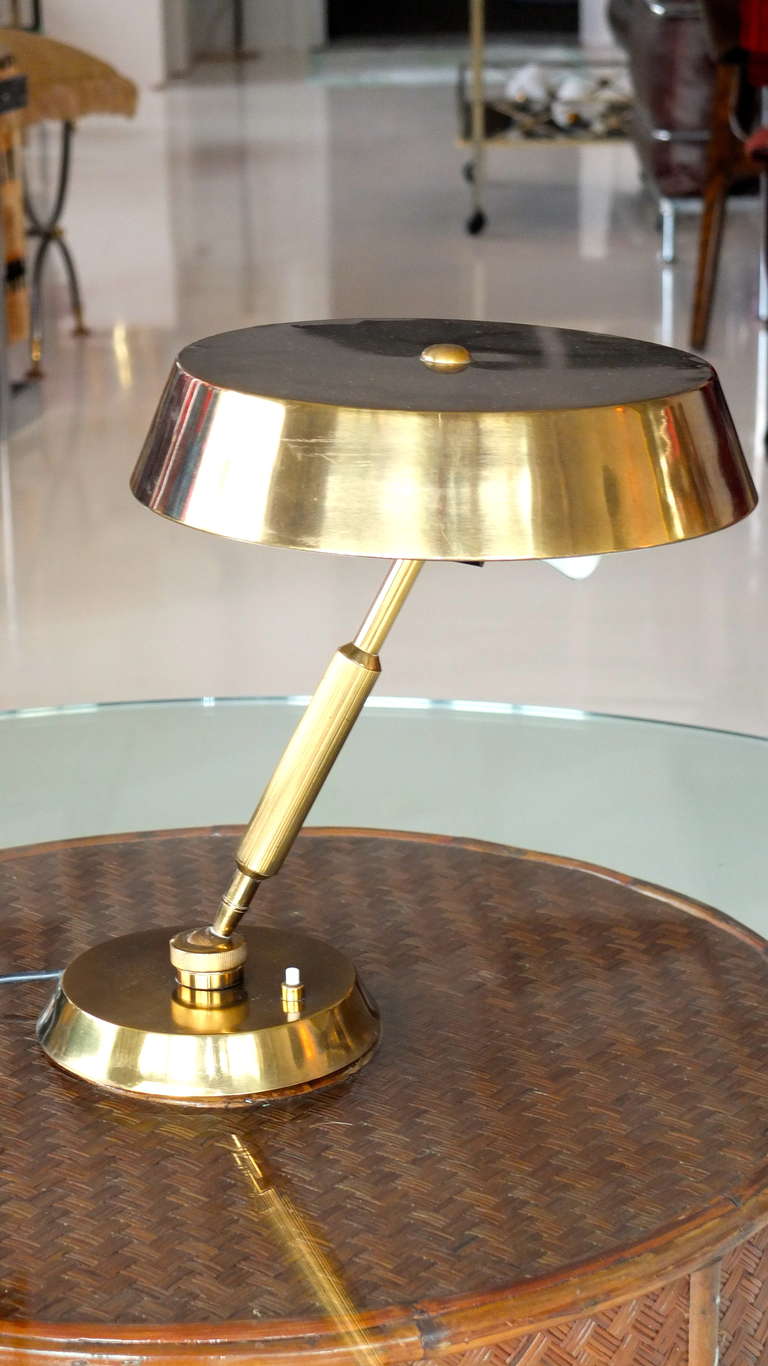 Italian Solid Brass Rotating Ball Desk Lamp 5