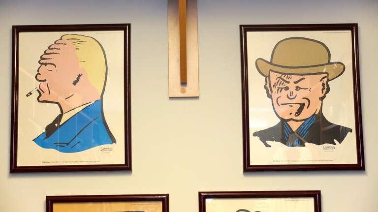 Set of 4 villains from the 1940's Dick Tracy comic strip.  These framed pictures were part of a promotional set issued by the Boise Cascade Paper Group, circa 1970, and features four of the classic villains drawn by Chester Gould for the Dick Tracy