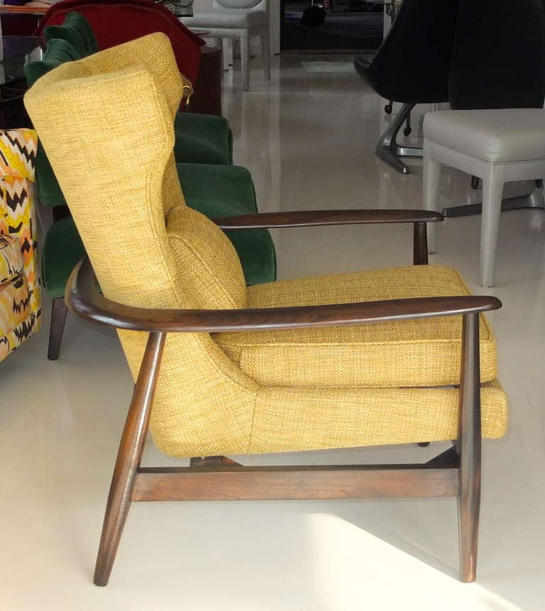 Danish Modern Wing Chair In Excellent Condition In Hanover, MA