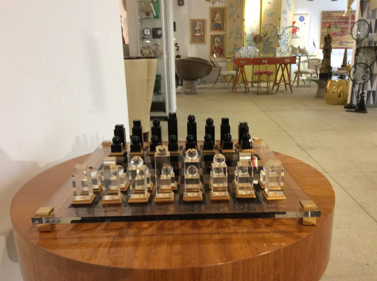 Mid-Century Modern Michel Dumas Lucite Chess Set