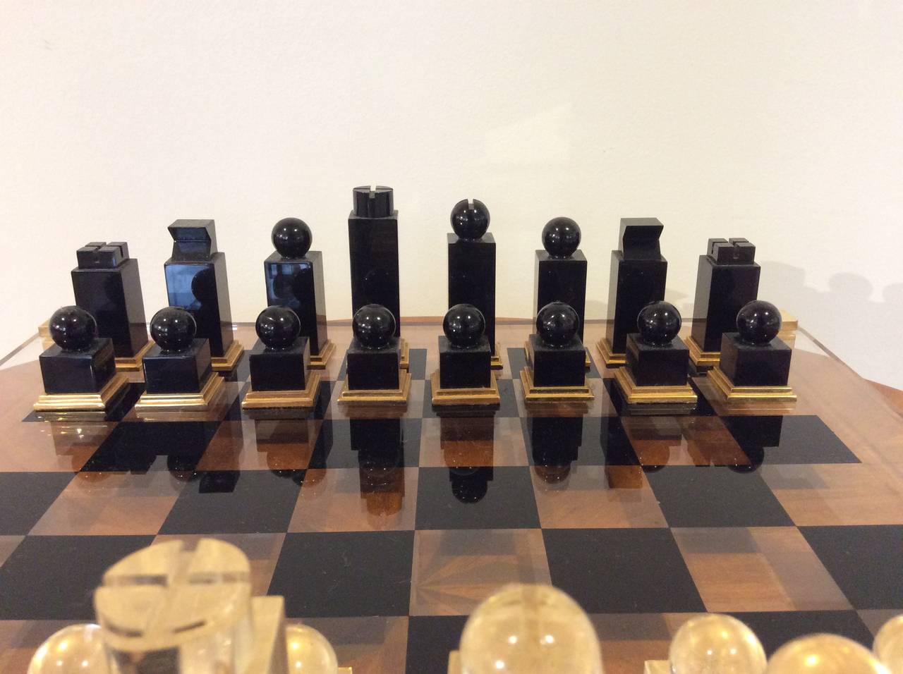 Late 20th Century Michel Dumas Lucite Chess Set