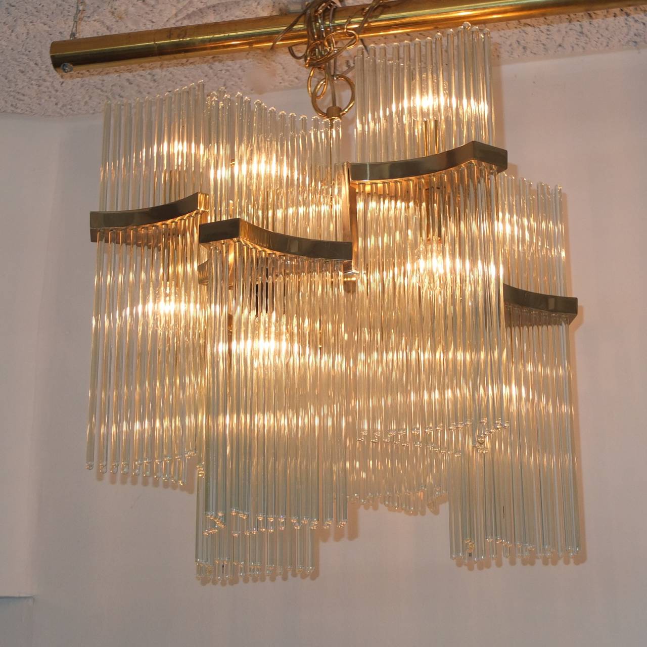 glass rod chandelier