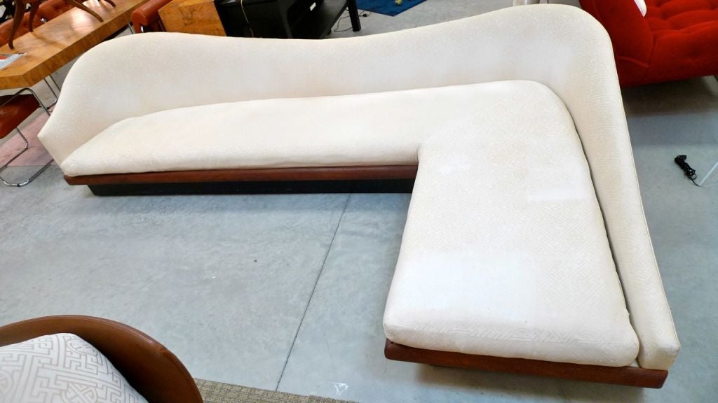 Rare Curvaceous L Shaped Platform Sofa by Adrian Pearsall 1
