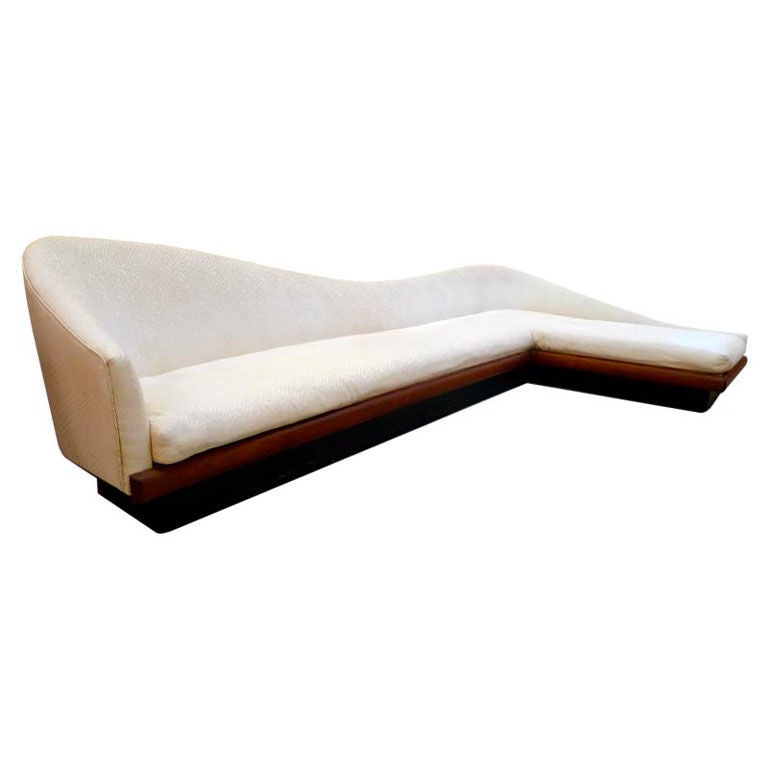 Rare Curvaceous L Shaped Platform Sofa by Adrian Pearsall