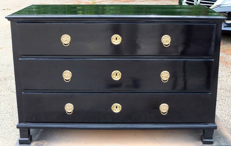 Neoclassical South German Ebonized Chest of Drawers