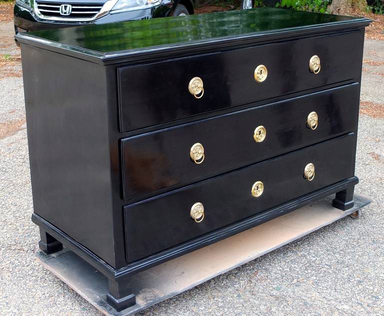 South German Ebonized Chest of Drawers In Good Condition In Hanover, MA