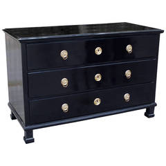 South German Ebonized Chest of Drawers