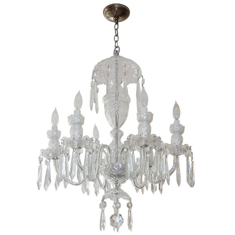 Waterford Crystal "Avoca" Six-Arm Chandelier For Sale at 1stDibs