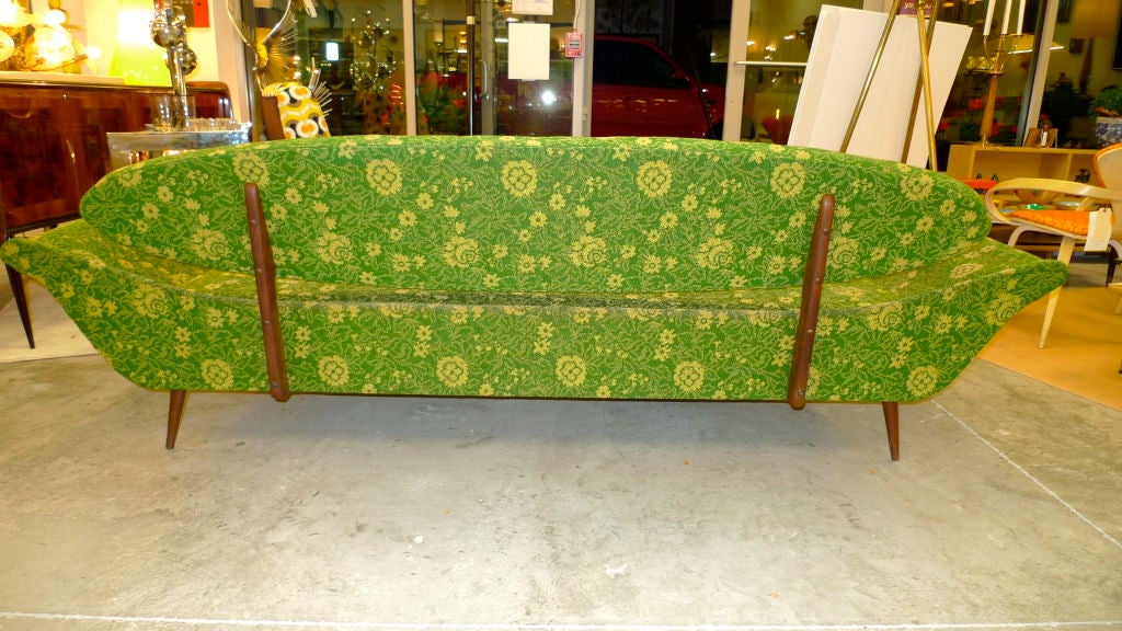 Mid-Century Gondola Sofa with Surfboard Back 1