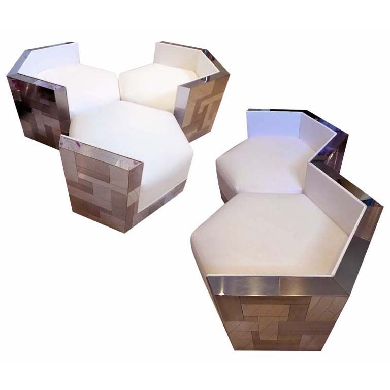 Paul Evans Cityscape Hexagonal Chairs