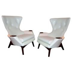 Pair of Adrian Pearsall Wing Back Arm Chairs