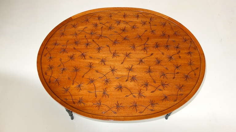 Kittinger Incised Thistledown Coffee Table In Excellent Condition In Hanover, MA