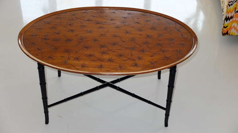 Mid-20th Century Kittinger Incised Thistledown Coffee Table