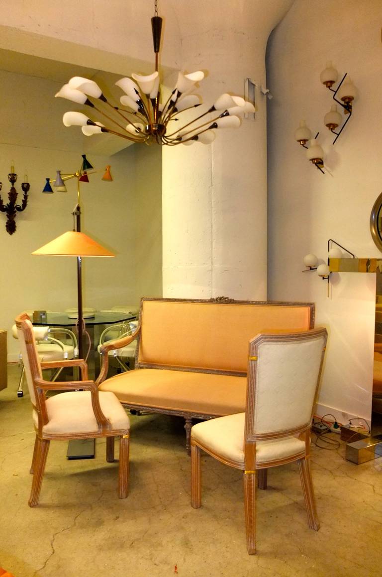 Set of 6 Maison Jansen Cerused Oak Dining Chairs In Good Condition For Sale In Hanover, MA