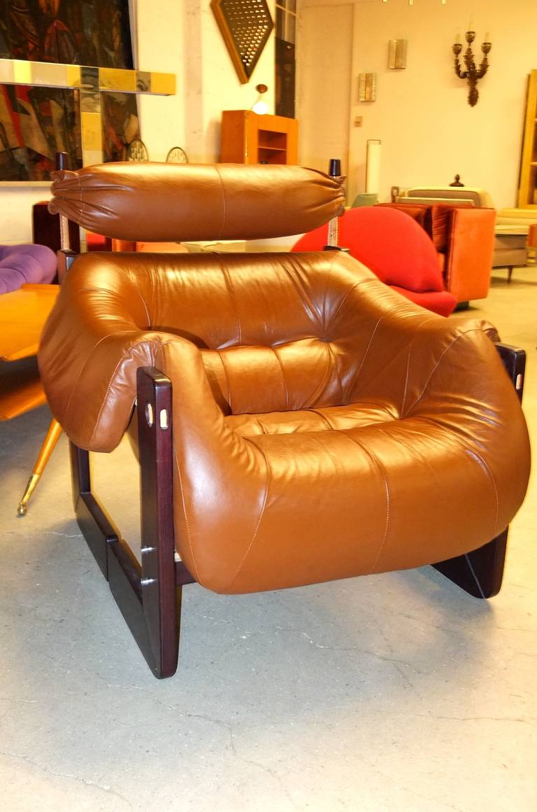 Mid-Century Modern Percival Lafer Lounge Chair in Leather and Jatobah
