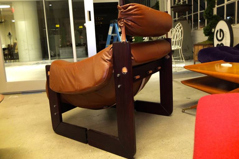 Late 20th Century Percival Lafer Lounge Chair in Leather and Jatobah