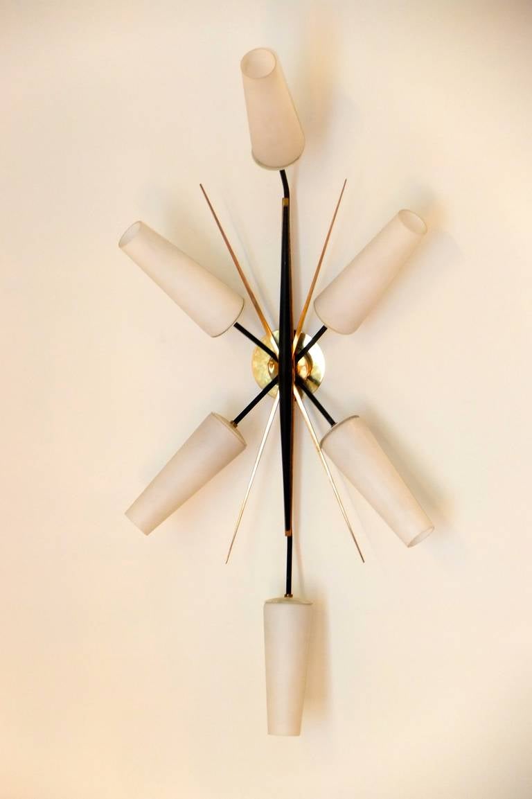 Mid-20th Century French 1950's 6 Light Wall or Ceiling Light by Arlus
