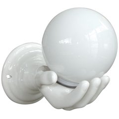 Retro Ceramic Hand & Globe Wall Sconce