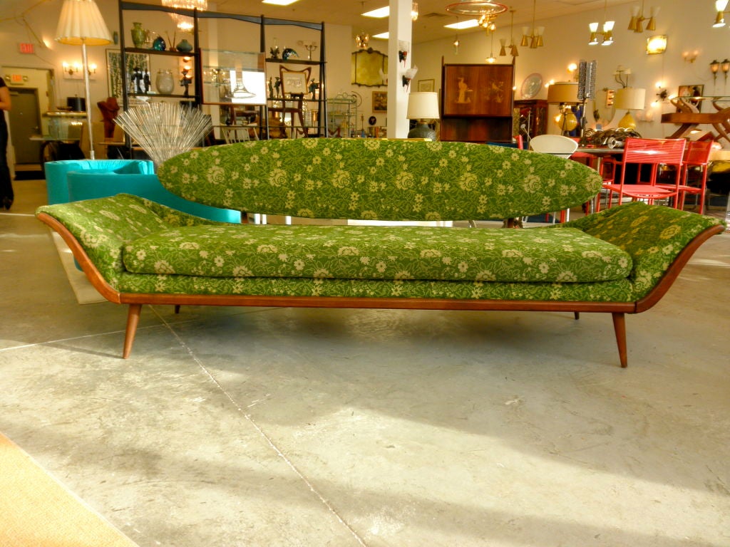 PRICE DISCOUNTED FROM $4800 FOR 1STDIBS SATURDAY SALE – ONE WEEK ONLY. NO ADDITIONAL DISCOUNTS, NO HOLDS. ITEM WILL BE RETURNED TO REGULAR PRICING AFTER 7 DAYS.<br />
<br />
Very funky well-made (possibly Danish) mid-century sofa in the manner of
