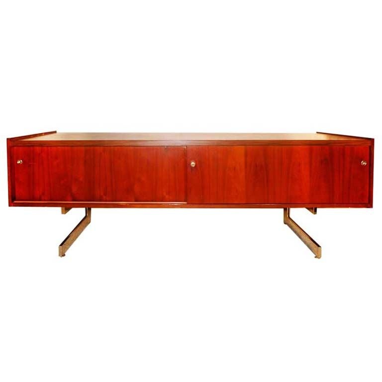 Hugh Spencer Brazilian Palisander & Chrome Floating Credenza