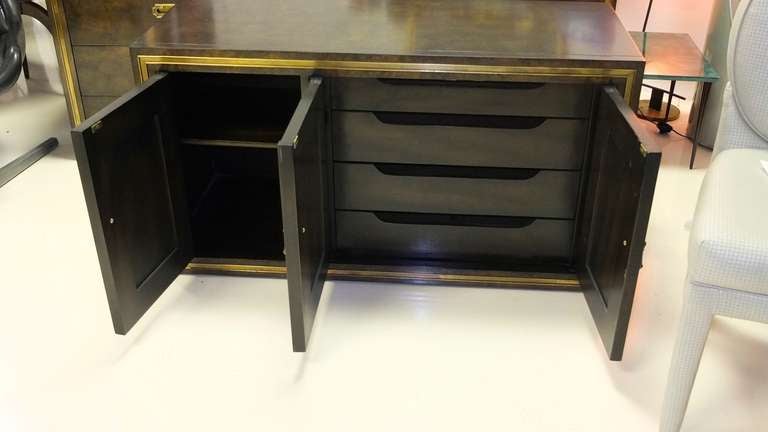 Mastercraft Credenza in Brass Decorated Carpathian Elm 1