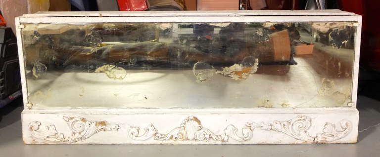Edwardian Mirrored Architectural Element in Old Paint For Sale