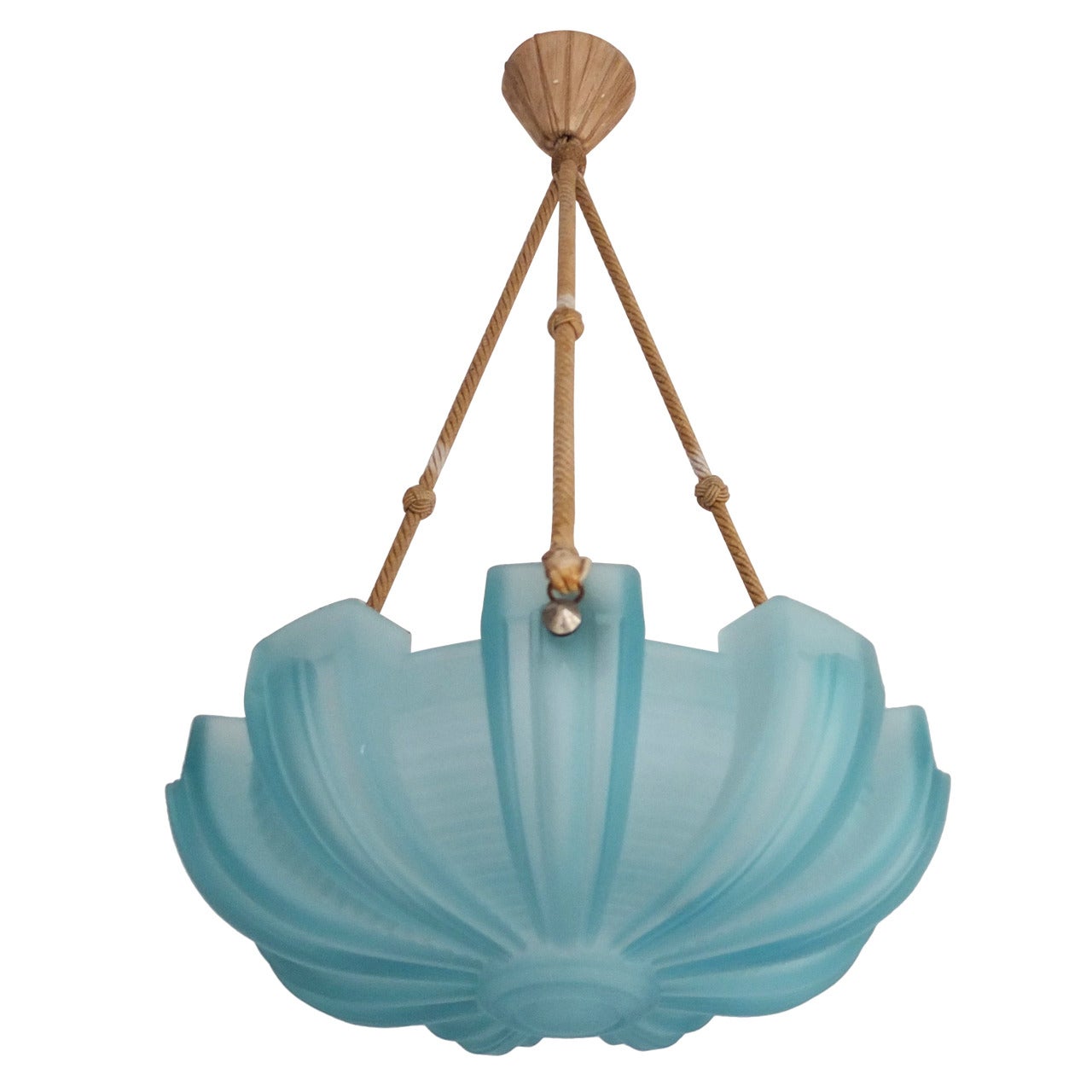 Art Deco Pendant Light By Petitot in Blue