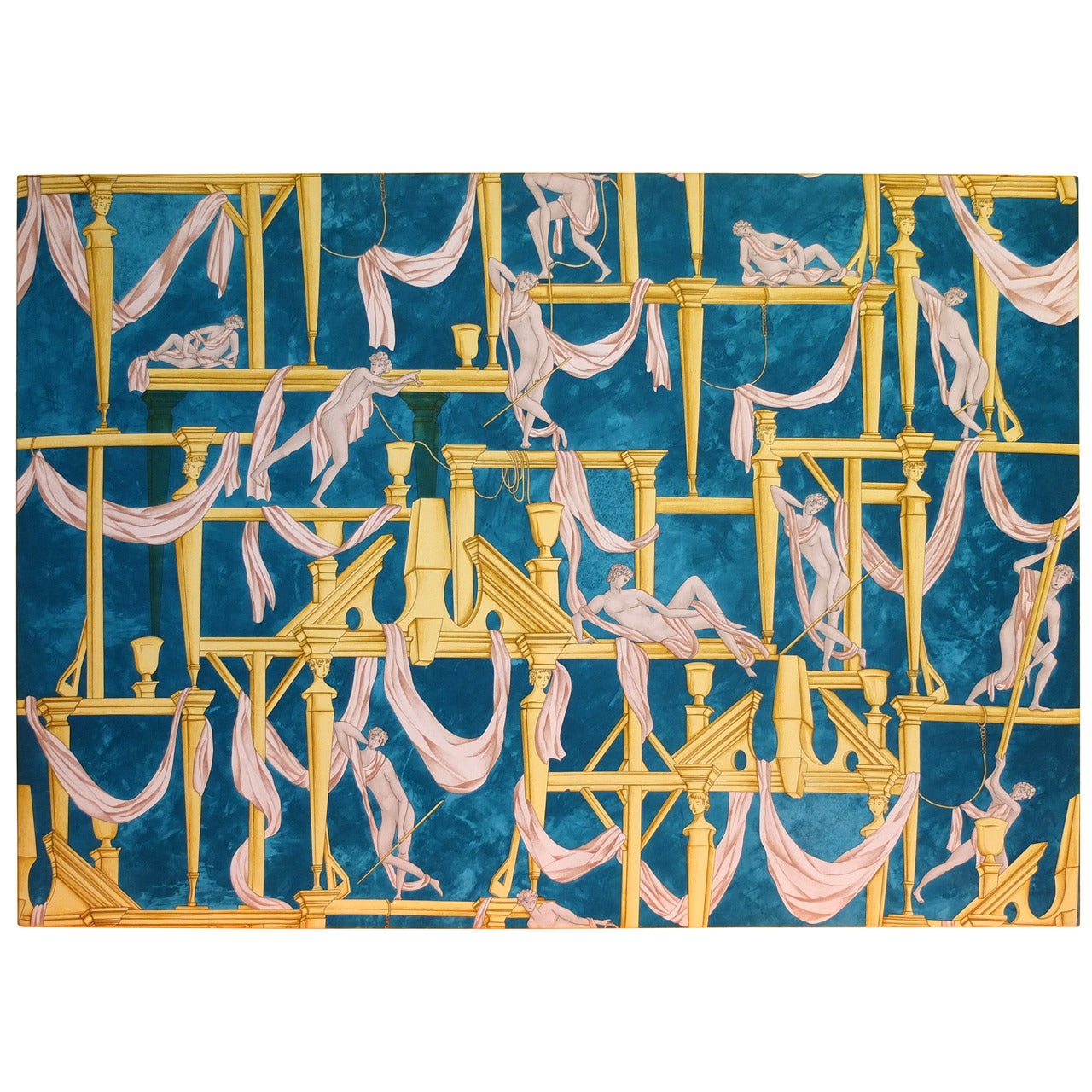 Gio Ponti's "La Casa Degli Efebi" Fabric Panel by Avigdor