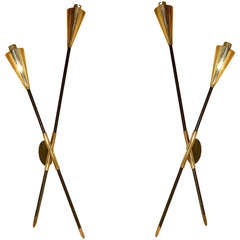 Pair of French X Sconces by Arlus 3
