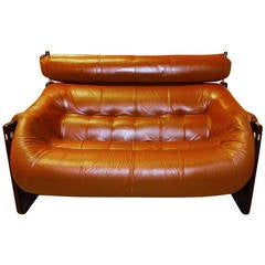 Percival Lafer Leather and Rosewood Sofa or Loveseat 5