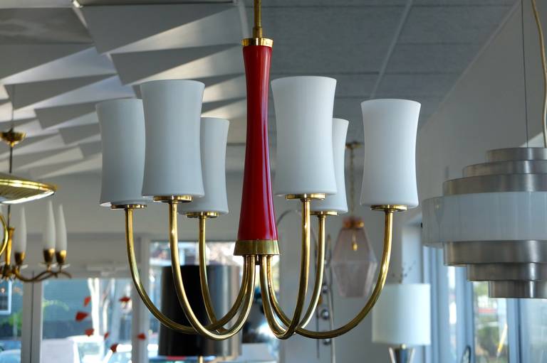 1960s Italian Six-Arm Chandelier For Sale 4