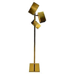 Koch & Lowy Brass Cubist Floor Lamp