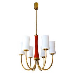 1960's Italian 6 Arm Chandelier 9