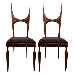 Pair of 1940's Stylish Italian Chairs by Pozzi & Verga