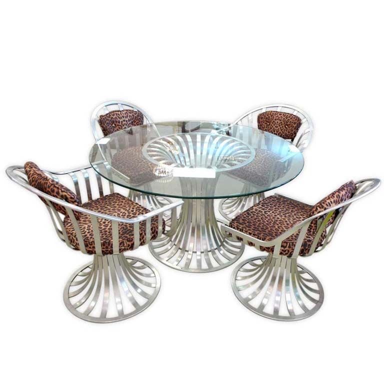 Russell Woodard Aluminum Breakfast / Dining Table & 4 Chairs