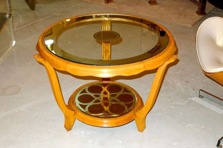 Italian Art Deco Round Occasional Table In Good Condition In Hanover, MA