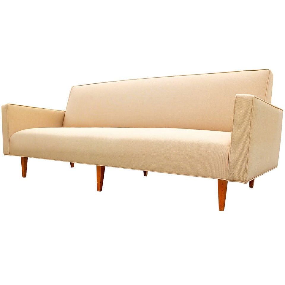 Mid-Century Modern Tight Back Bench-Seat Sofa