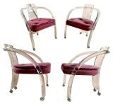 Pair of Vintage Lucite Chairs on Casters