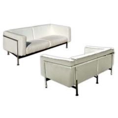 Pair of Robert Haussman Chrome Settees for Stendig