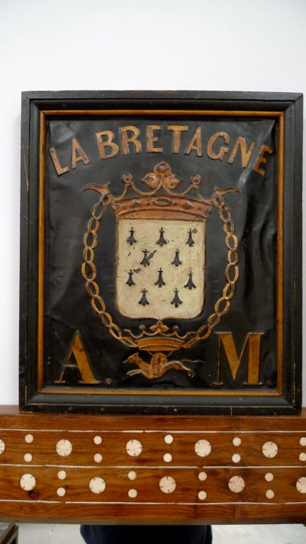 Antique Tole French Sign for La Bretagne 3