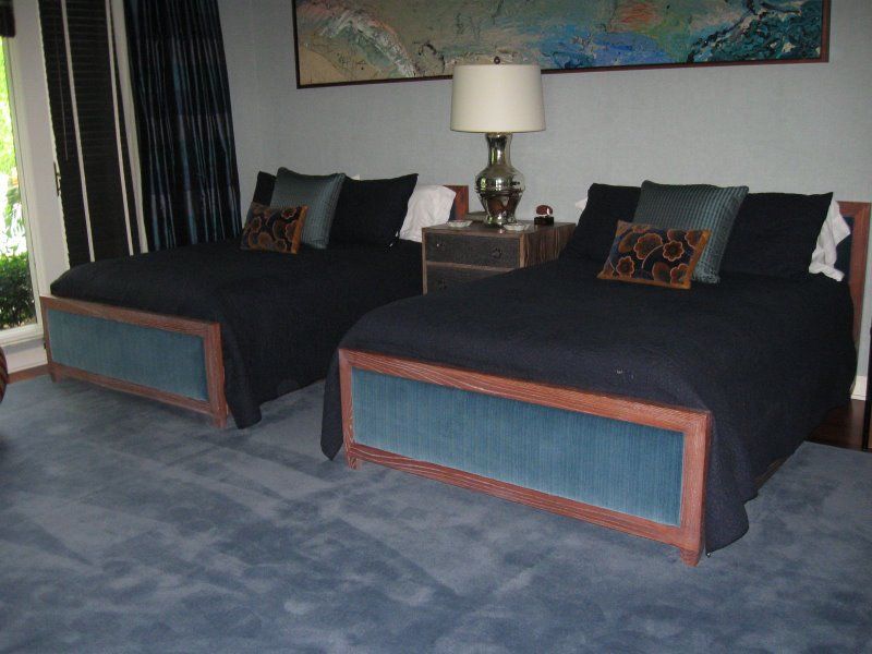 Pair of Custom Full Size Beds in Style of Jean Michel Frank 3