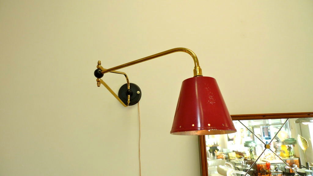 French 1950's Swing Arm Sconce 1