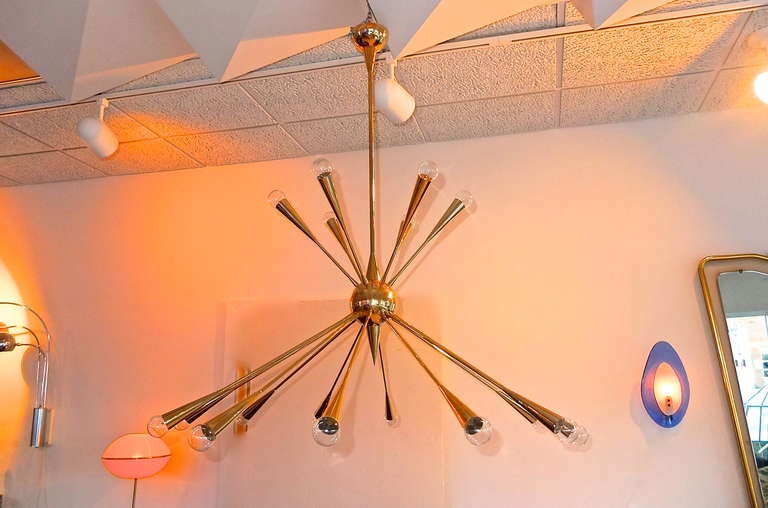 Mid-20th Century Grand Scale Italian Sputnik Chandelier